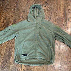 BAERSKIN Olive Green Fleece Tactical Zip Up Hoodie Sweatshirt
